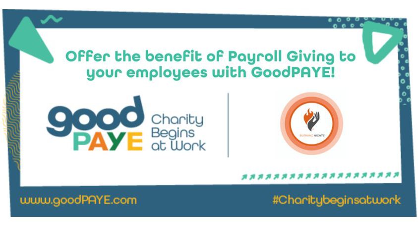 Text says: offer the benefit of Payroll Giving to your employees with GoodPAYE